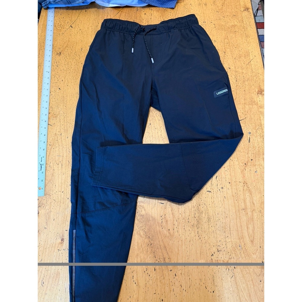 Legends Jogger Pants Mens Black M Woven Elastic Waist Reflective Pocket Athletic